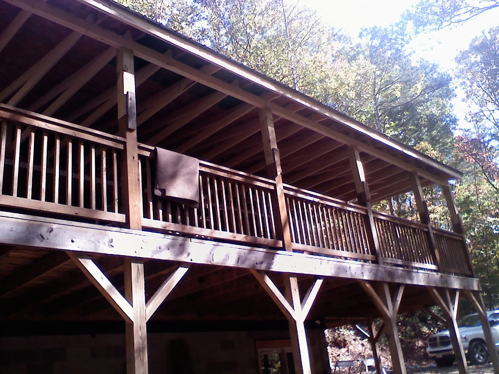 Timber framing under a new elevated porch and deck — Roof Leak Repair in Grass Valley by Roofing Brothers